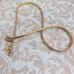 Vintage Dotty Smith Snake Chain Necklace Gold Tone Stretches 24”26” Gorgeous